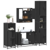 Juego de muebles de baño 4 pzas madera contrachapada negro