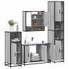 Set de muebles de baño 4 pzas madera contrachapada gris sonoma