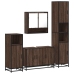 Set de muebles baño 4 pzas madera contrachapada roble marrón