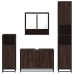 Set de muebles baño 4 pzas madera contrachapada roble marrón