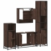 Set de muebles baño 4 pzas madera contrachapada roble marrón