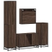 Set de muebles baño 4 pzas madera contrachapada roble marrón