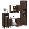 Set de muebles baño 4 pzas madera contrachapada roble marrón