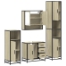 Juego de muebles de baño 4 pzas contrachapada roble sonoma