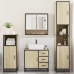 Set de muebles baño 4 pzas madera contrachapada roble ahumado