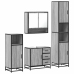 Set de muebles de baño 4 pzas madera contrachapada gris sonoma