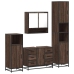 Set de muebles baño 4 pzas madera contrachapada roble marrón