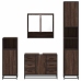 Set de muebles baño 4 pzas madera contrachapada roble marrón