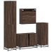 Set de muebles baño 4 pzas madera contrachapada roble marrón