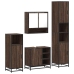 Set de muebles baño 4 pzas madera contrachapada roble marrón