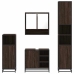 Set de muebles baño 4 pzas madera contrachapada roble marrón