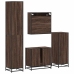 Set de muebles baño 4 pzas madera contrachapada roble marrón