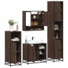 Set de muebles baño 4 pzas madera contrachapada roble marrón