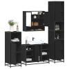 Juego de muebles de baño 4 pzas madera contrachapada negro