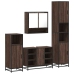 Set de muebles baño 4 pzas madera contrachapada roble marrón