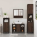 Set de muebles baño 4 pzas madera contrachapada roble marrón