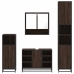 Set de muebles baño 4 pzas madera contrachapada roble marrón