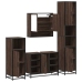 Set de muebles baño 4 pzas madera contrachapada roble marrón