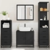 Juego de muebles de baño 4 pzas madera contrachapada negro