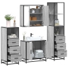 Set de muebles de baño 4 pzas madera contrachapada gris sonoma