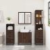 Set de muebles baño 4 pzas madera contrachapada roble marrón