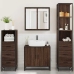 Set de muebles baño 4 pzas madera contrachapada roble marrón