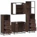 Set de muebles baño 4 pzas madera contrachapada roble marrón