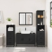 Juego de muebles de baño 4 pzas madera contrachapada negro