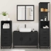 Juego de muebles de baño 4 pzas madera contrachapada negro