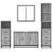 Set de muebles de baño 4 pzas madera contrachapada gris sonoma