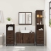 Set de muebles baño 4 pzas madera contrachapada roble marrón