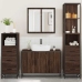 Set de muebles baño 4 pzas madera contrachapada roble marrón