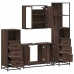 Set de muebles baño 4 pzas madera contrachapada roble marrón