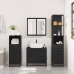 Juego de muebles de baño 4 pzas madera contrachapada negro