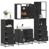 Juego de muebles de baño 4 pzas madera contrachapada negro