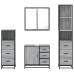 Set de muebles de baño 4 pzas madera contrachapada gris sonoma