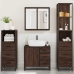 Set de muebles baño 4 pzas madera contrachapada roble marrón
