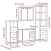 Set de muebles baño 4 pzas madera contrachapada roble marrón