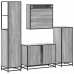 Set de muebles de baño 4 pzas madera contrachapada gris sonoma