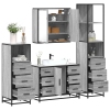 Set de muebles de baño 4 pzas madera contrachapada gris sonoma