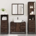 Set de muebles baño 4 pzas madera contrachapada roble marrón