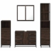 Set de muebles baño 4 pzas madera contrachapada roble marrón