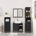 Juego de muebles de baño 4 pzas madera contrachapada negro