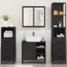 Juego de muebles de baño 4 pzas madera contrachapada negro