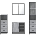 Set de muebles de baño 4 pzas madera contrachapada gris sonoma