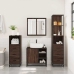 Set de muebles baño 4 pzas madera contrachapada roble marrón