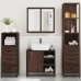 Set de muebles baño 4 pzas madera contrachapada roble marrón