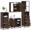 Set de muebles baño 4 pzas madera contrachapada roble marrón