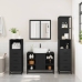 Juego de muebles de baño 4 pzas madera contrachapada negro