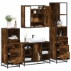 Set de muebles baño 4 pzas madera contrachapada roble ahumado